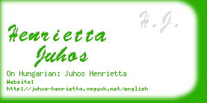henrietta juhos business card